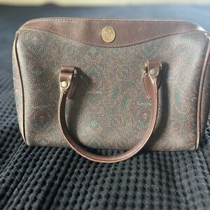 Elegant Brown Patterned Women's Bag Liz Claiborne 1990’s